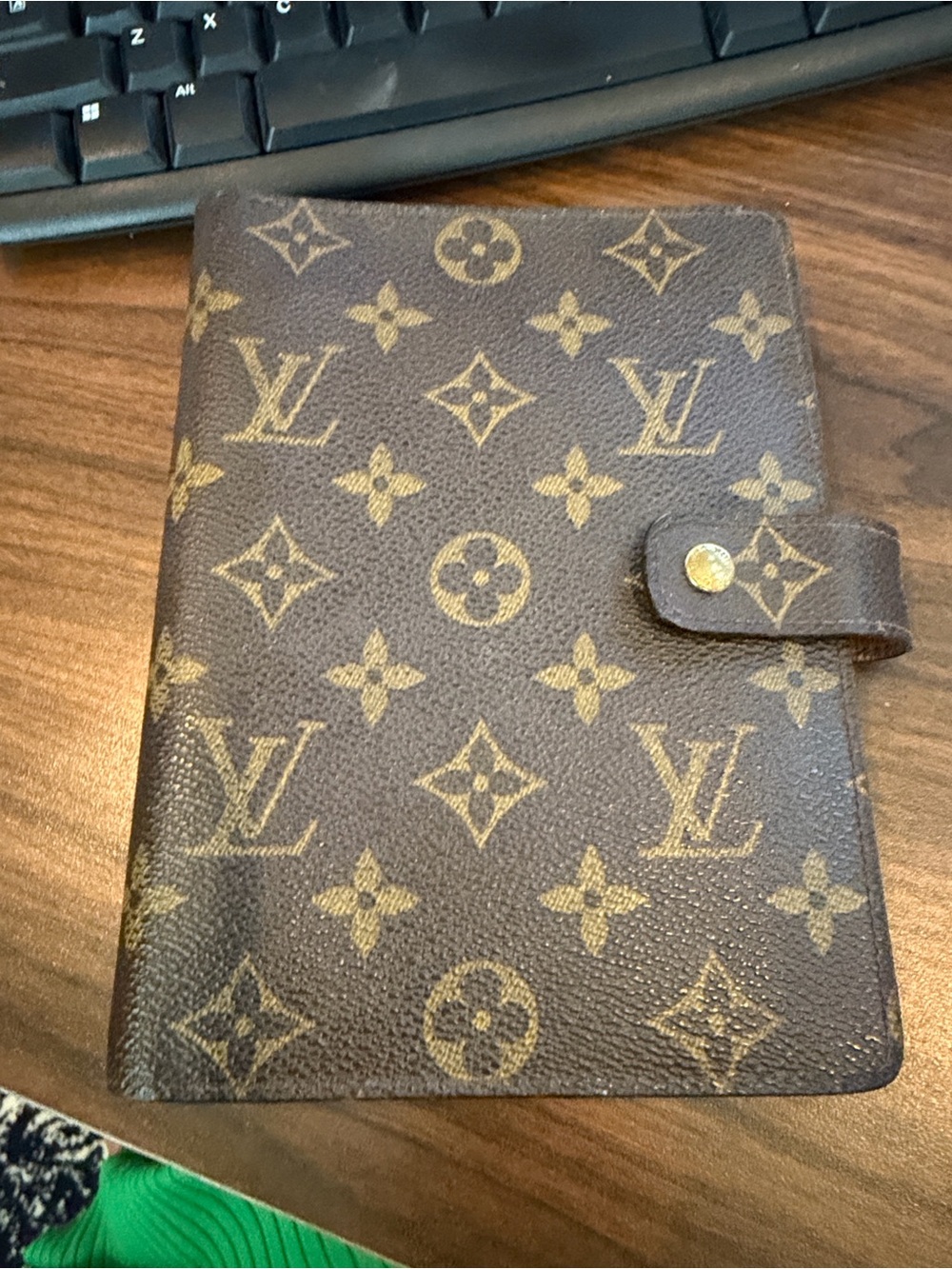 Louis Vuitton Brown Monogram Canvas Agenda Cover with Gold Accents